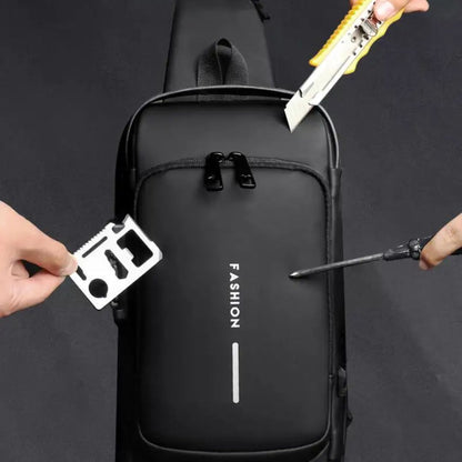 Bandolera Mochila Anti-Robo, Impermeable y con Carga USB