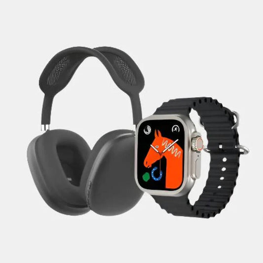 Reloj Smartwatch Ultra con Auriculares de Diadema + 7 Correas de Regalo